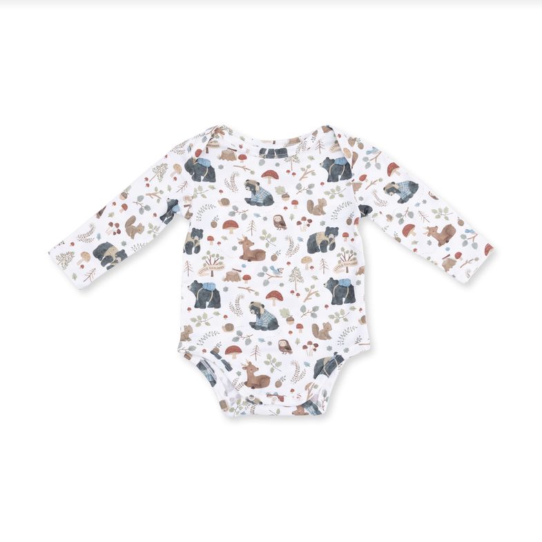 Long Sleeve Bodysuit - Southern Woodland Animals