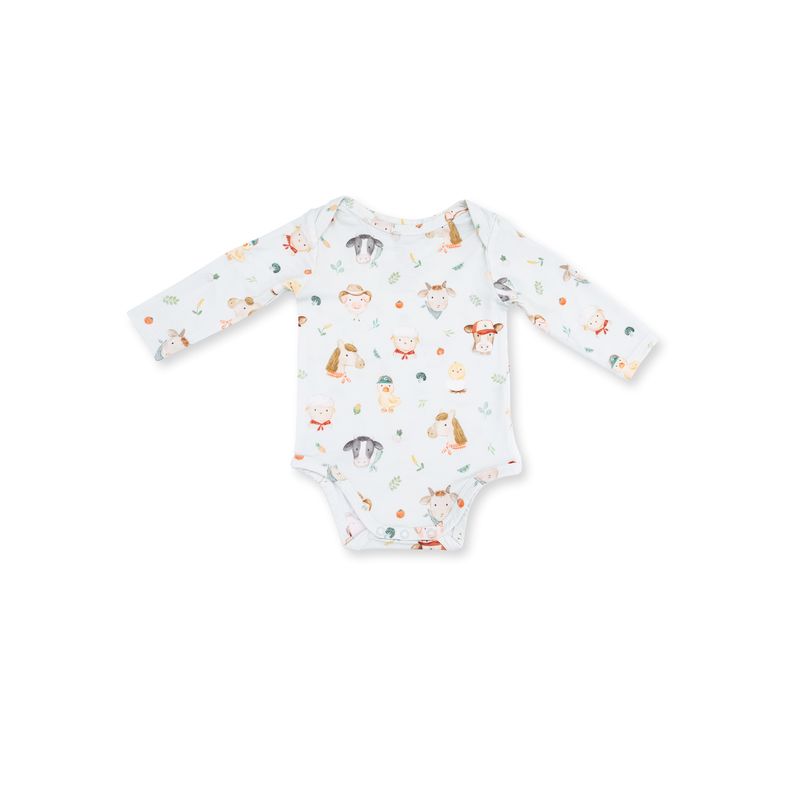 Long Sleeve Bodysuit - Baby Farm Faces