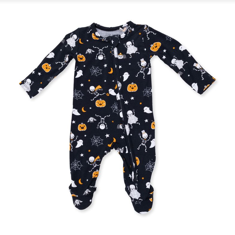 2 Way Zipper Footie - Halloween Skeleton Buddies