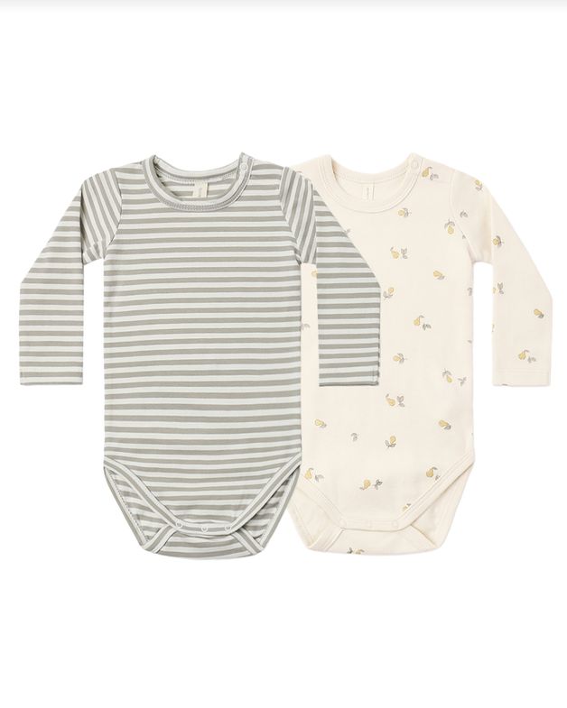 Jersey Bodysuit 2 pack - Pears, Laural Stripe