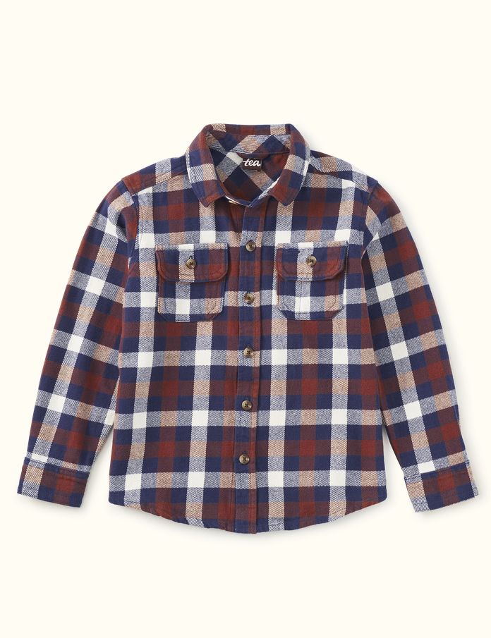Flannel Button Up Shirt - Cottage Hearth Plaid