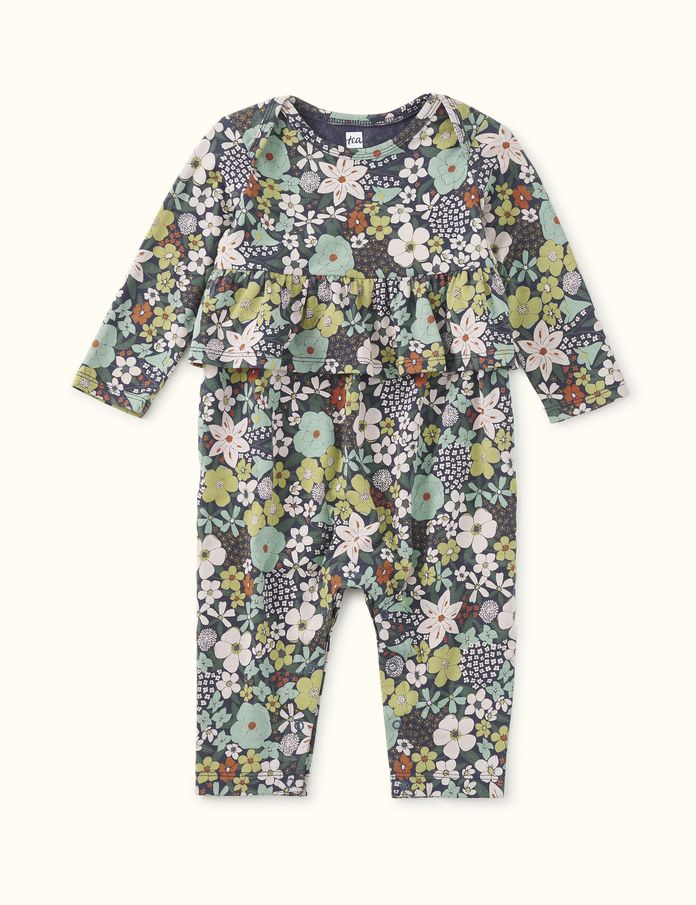 Pretty Peplum Baby Romper - Chelsea Garden Floral