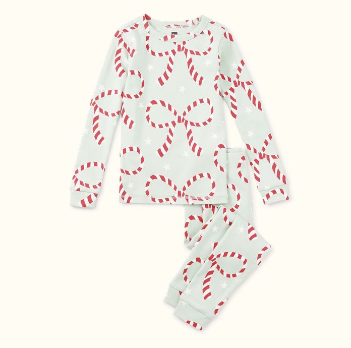 Good Night Pajama Set - Candy Cane Bows