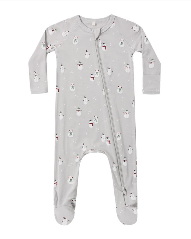 Bamboo Zip Long Sleeve Sleeper Footie - Snowman