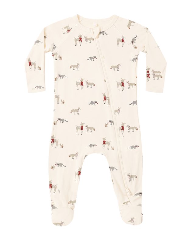 Bamboo Zip Long Sleeve Sleeper Footie - Forest Friends