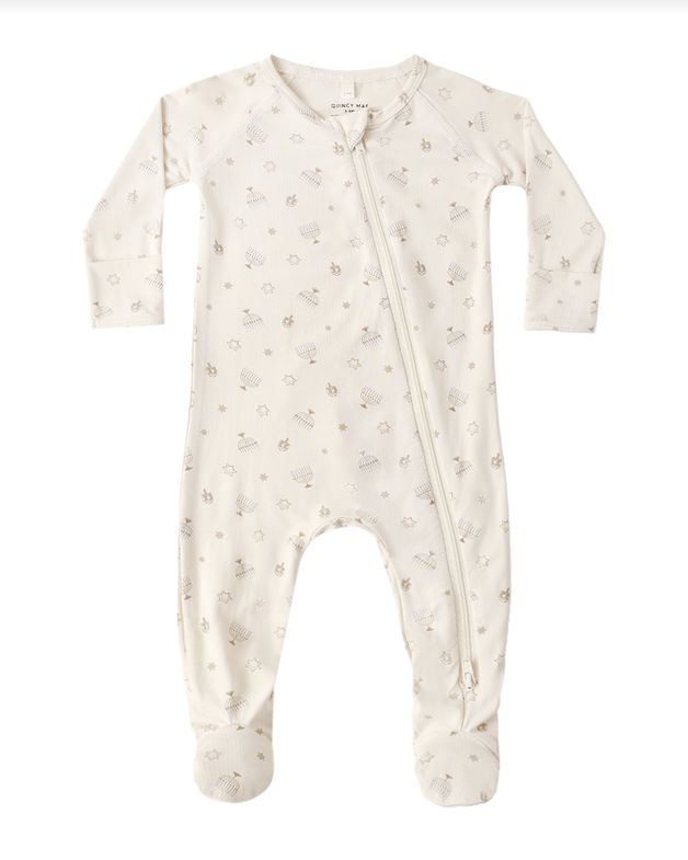 Bamboo Zip Long Sleeve Sleeper Footie - Hanukkah