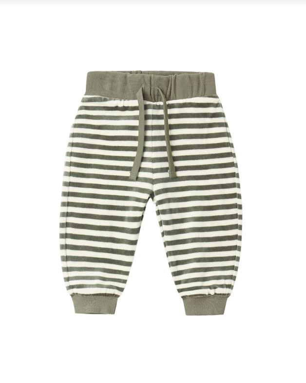 Velour Relaxed Sweatpants Spruce Stripe