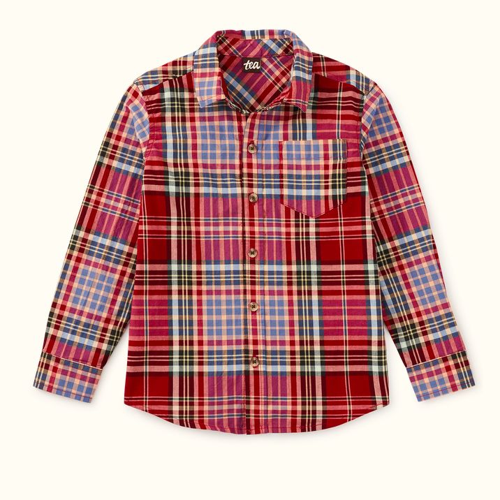 Plaid Button Up Shirt - Holiday Market Plaid