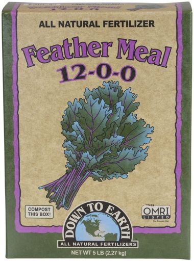 Down to Earth (#DTE07810) Organic Feather Meal Fertilizer Mix 12-0-0  5 lb