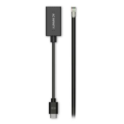 AC Infinity RJ11/12 to UIS Port Type-A Adapter Dongle  Conversion Cable Cord with Extension Cable for RJ11 RJ12 Grow Lights with PWM and 0-10V Current Sourcing Dimming