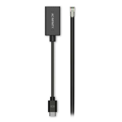 AC Infinity RJ11/12 to UIS Port Type-A Adapter Dongle  Conversion Cable Cord with Extension Cable for RJ11 RJ12 Grow Lights with PWM and 0-10V Current Sourcing Dimming