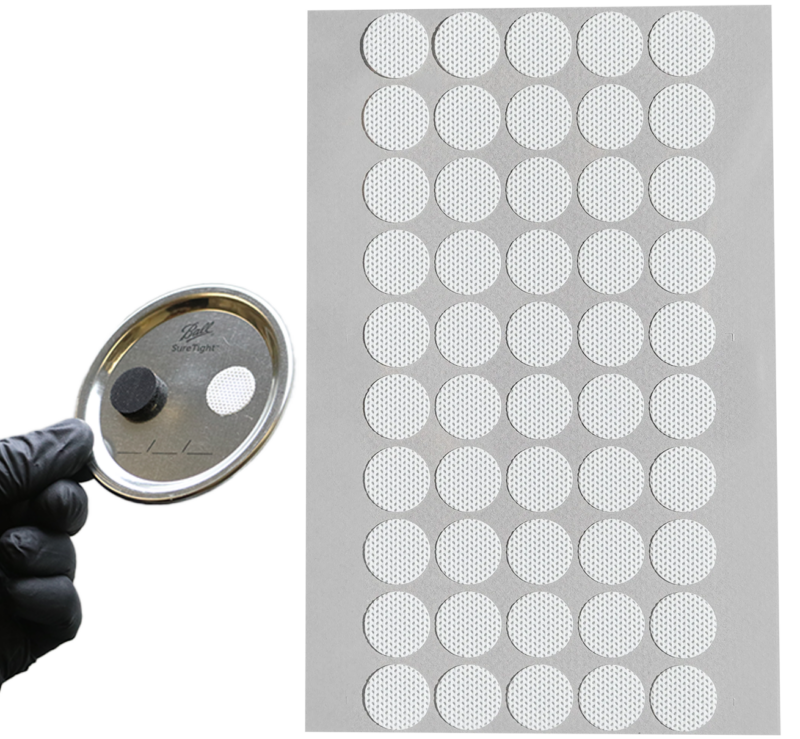 Adhesive Jar Lid Filter Discs - 50 pack