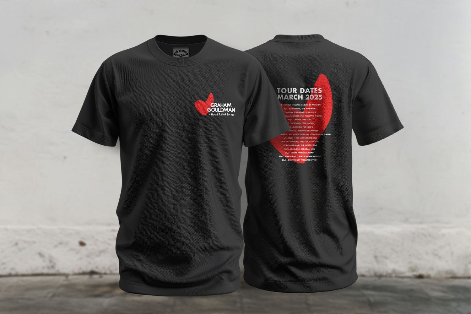 'Tour Dates' Black T Shirt