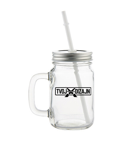 Personalizirana staklenka sa slamkom 300ml