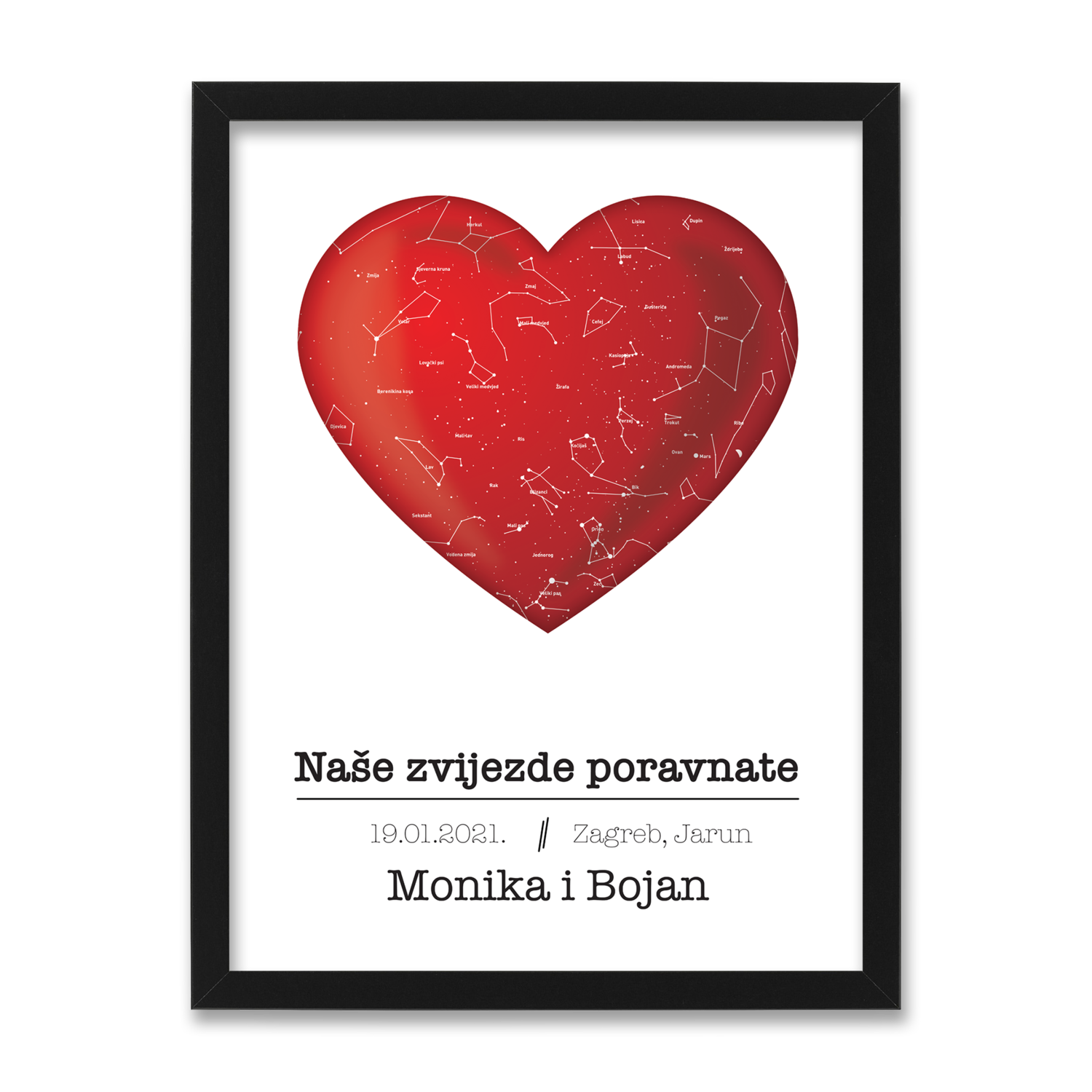 Night sky heart poster