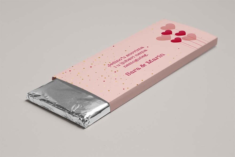 Personalizirana čokolada baloni od srca