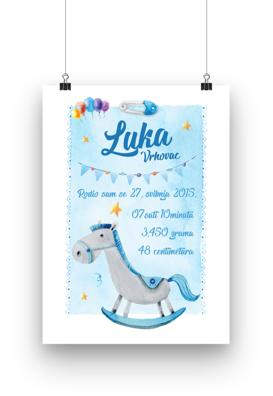 Plavi konjić, Okvir: Bez okvira, Veličina: 30 x 40cm