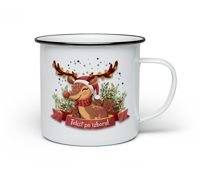 Božićni lončić "rudolf" sa personaliziranim natpisom