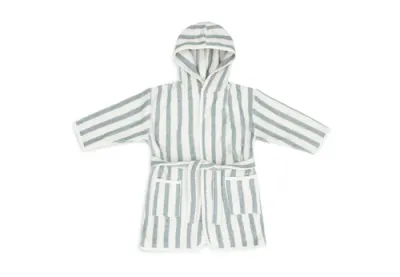 Badjas 3-4 jaar Stripe Terry Sea Green - GOTS