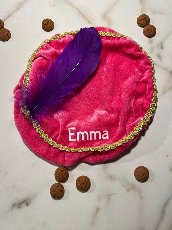 Pietenmuts met naam - Roze