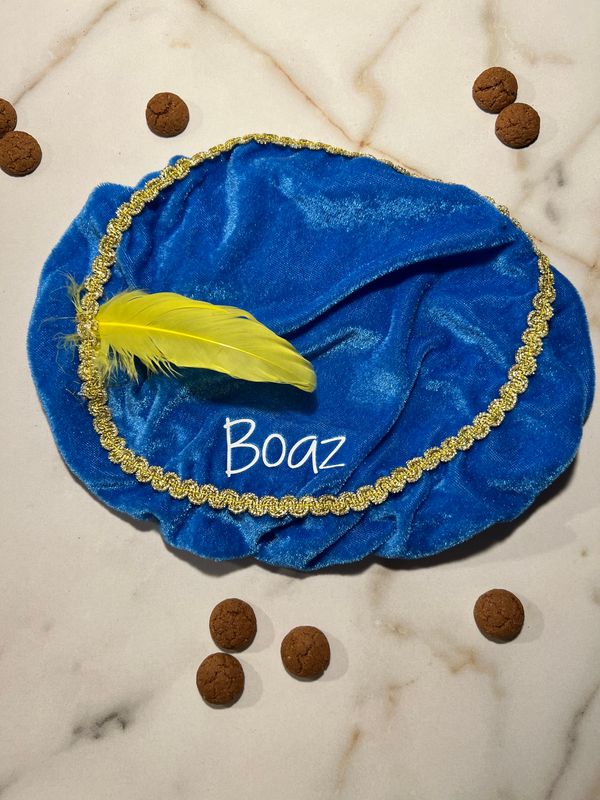 Pietenmuts met naam - Blauw