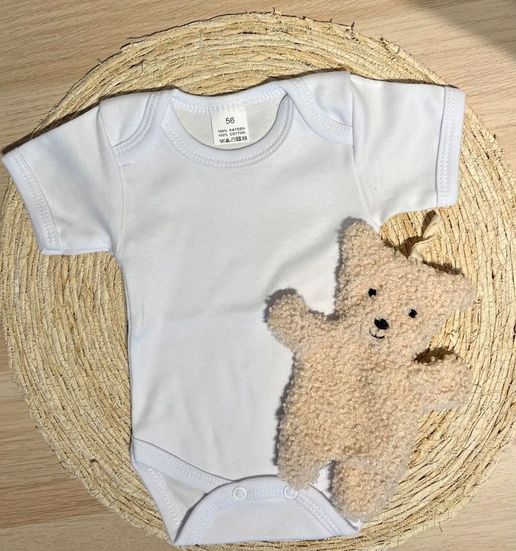 Gepersonaliseerd rompertje met speendoekje - Wit