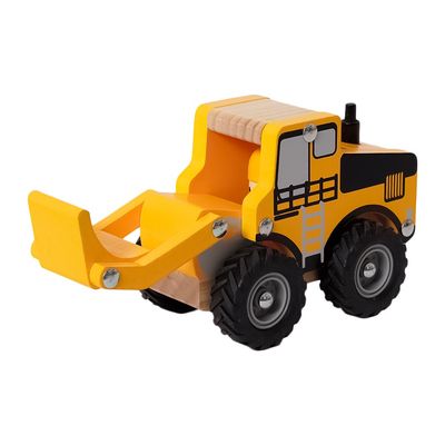 Houten graafmachine geel