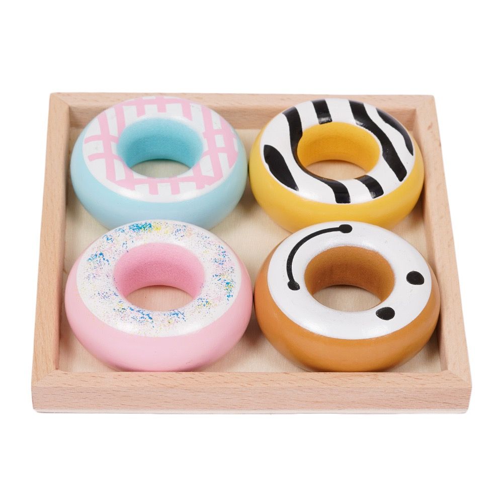 Houten Donuts op Tray