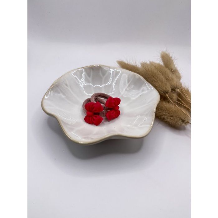 Haarelastiekjes Kerst Rood - 2 stuks