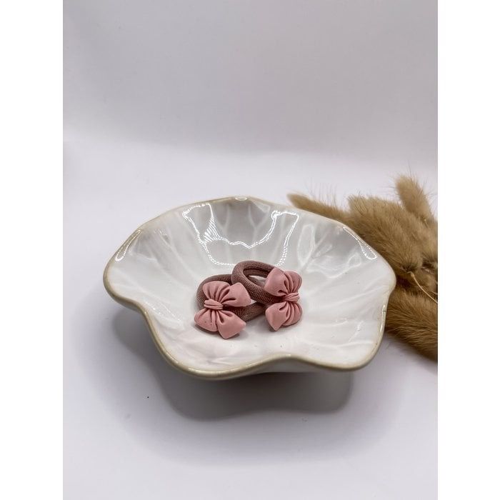 Haarelastiekjes Kerst roze - 2 stuks