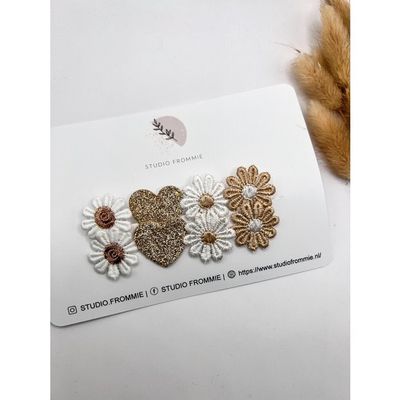 Set Haarspeldjes Wit/Goud