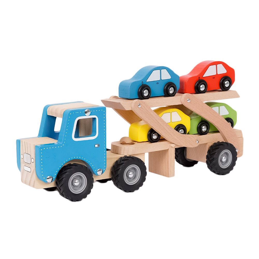 Houten autotransporten vrachtwagen - 1 stuks