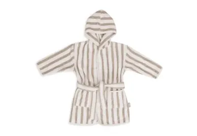 Badjas 1-2 jaar Stripe Terry Olive Green - GOTS