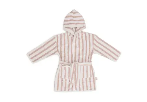 Badjas 1-2 jaar Stripe Terry Wild Rose - GOTS