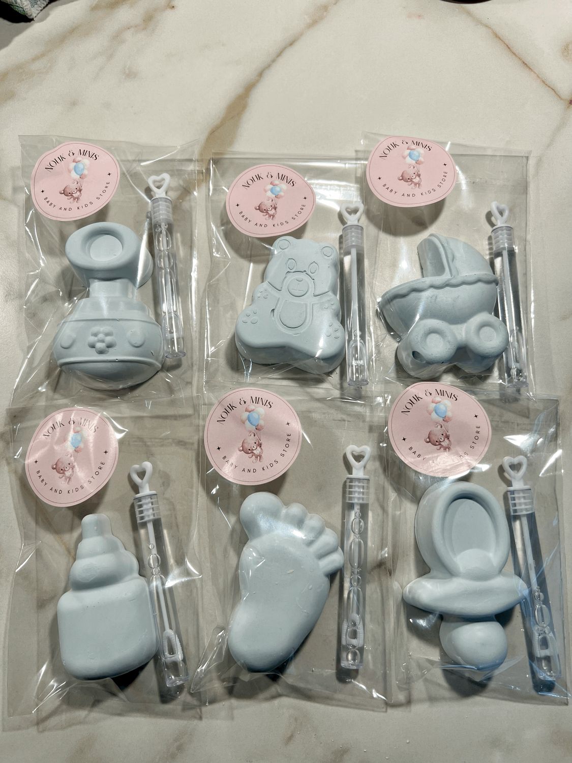 Geboortetraktatie Jongen - Stoepkrijt Mix Bellenblaas