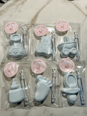 Geboortetraktatie Jongen - Stoepkrijt Mix Bellenblaas