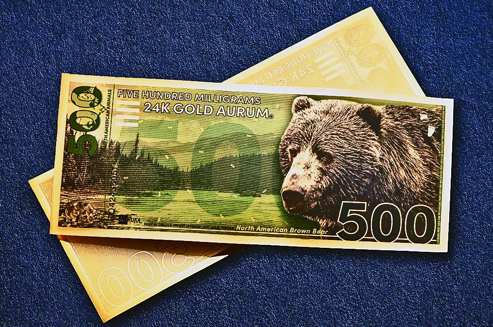 Brown Bear Aurum® 500mg 24k Gold Bill