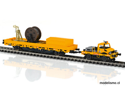 Märklin 39940 Unimog bimodal con vagón para montaje de línea aérea de contacto - usado