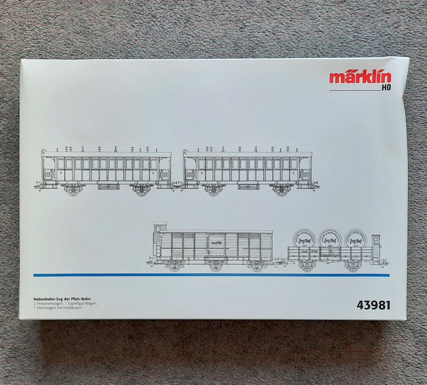 Märklin H0 43981 ​Ramal de tren de Pfalz-Bahn usado