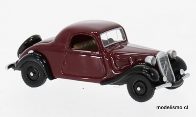 BoS 87521 Citroen Traction Avant Faux Cabriolet rojo oscuro, negro, 1936, Resina, 1:87
