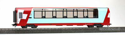 Bemo 3689127 Bp 2537 Coche panorámico de 2a clase Bp 2536 Glacier-Express del RhB, época VI