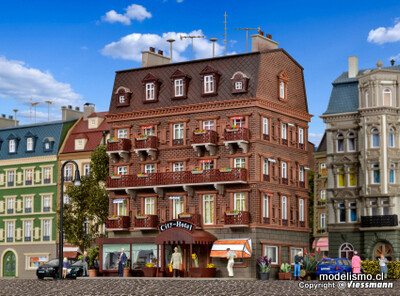 Reserva anticipada Vollmer 43782 H0 Hotel H0 City con iluminación interior y LED, kit funcional Reserva anticipada Vollmer 43782 H0 Hotel H0 City con iluminación interior y LED, kit funcional