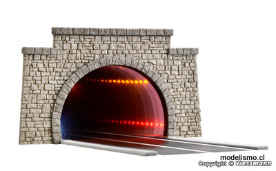 Viessmann 5097 ​Túnel de carretera clásico H0, con efecto espejo LED y efecto de profundidad