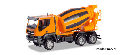 Herpa 31000 Camión hormigonera Iveco Trakker 6x6, naranja