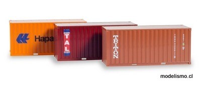 Herpa 76432-003 	Container-Set 3x20 ft. &quot;Hapag Lloyd / TAL / Triton&quot;