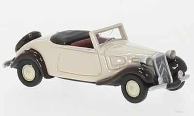 BoS 87731 Citroen Traction Avant Cabriolet, beige claro / marrón oscuro, 1936, Resina, 1:87