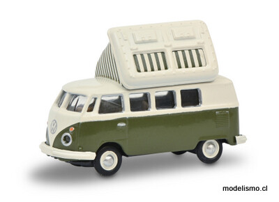 Schuco 452660400 Autobús de camping VW T1c verde / blanco 1:87