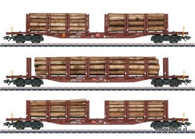 Märklin 47146 Set de vagones de teleros &quot;Transporte de madera&quot; - usado