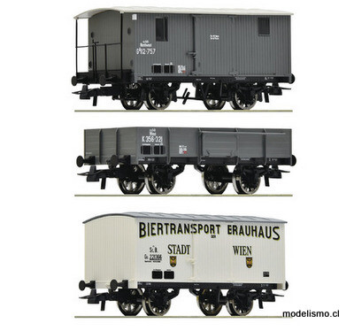 Roco 76037 - Set de 3 piezas: Tren de mercancías, kkStB