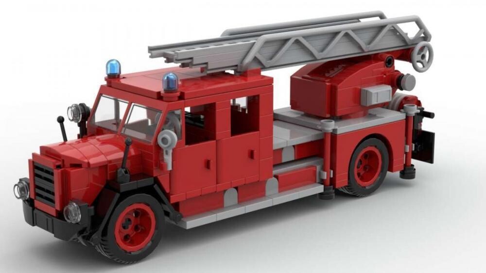 BlueBrixx-Special 103335 Camión de escalera clásico del departamento de bomberos - 359 piezas